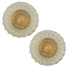 1 der 2 Einbaubeleuchtung aus Glas im Stil von Helena Tynell, Deutschland 1960er Jahre