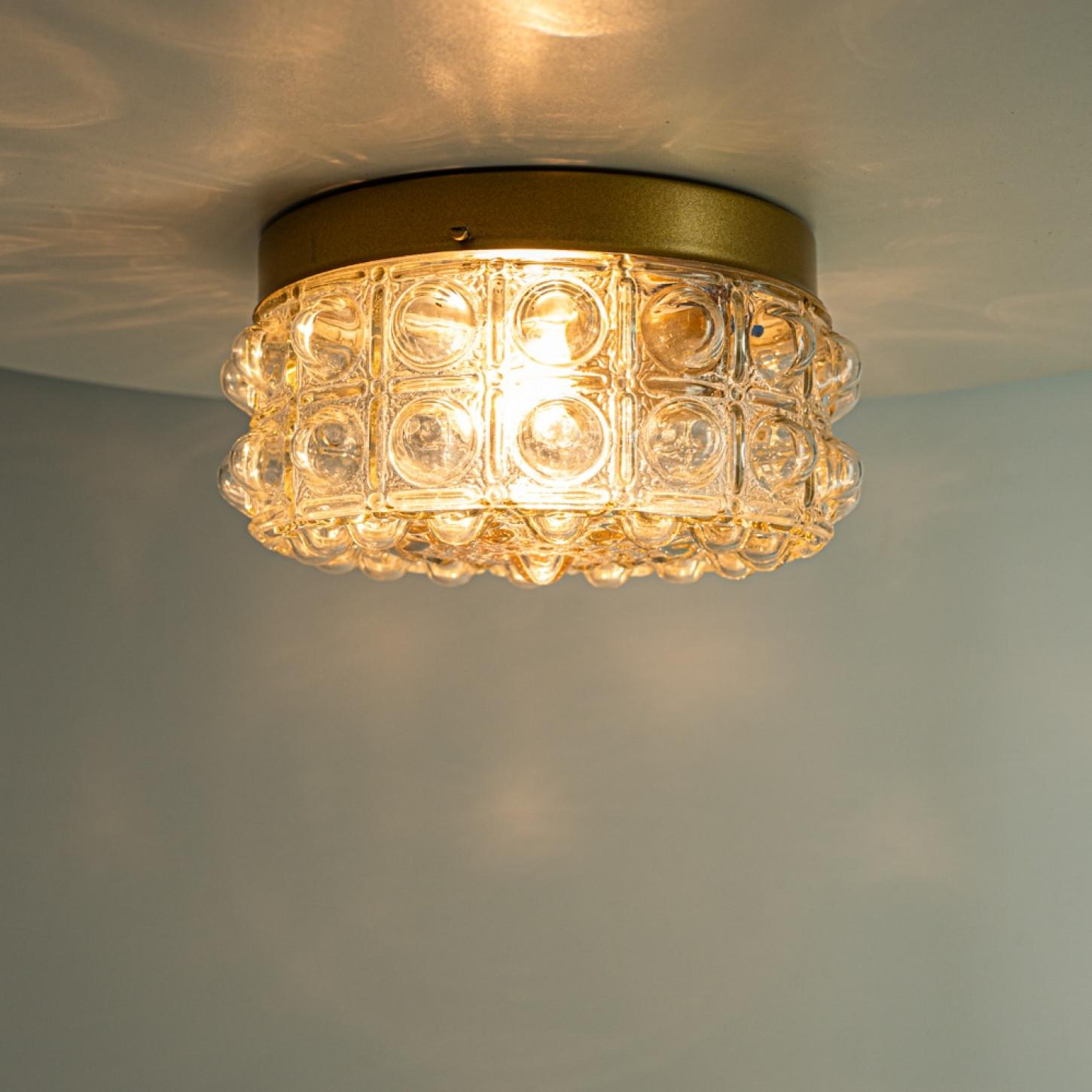 1 de los 2 empotrables de cristal al estilo de Helena Tynell, Alemania Años 60 en venta 5