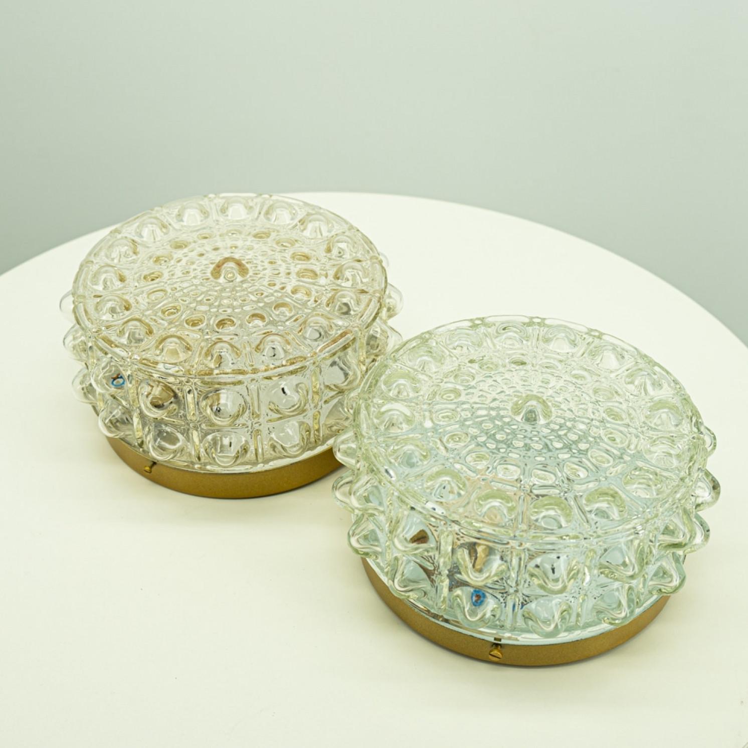 1 de los 2 empotrables de cristal al estilo de Helena Tynell, Alemania Años 60 Metal en venta
