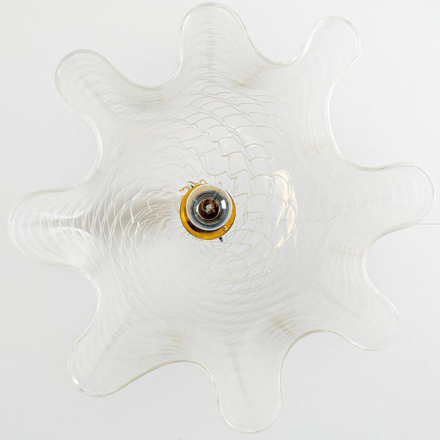 1 of the 2 Glass Kalmar Fazzoletto Pendants, 1970s 2