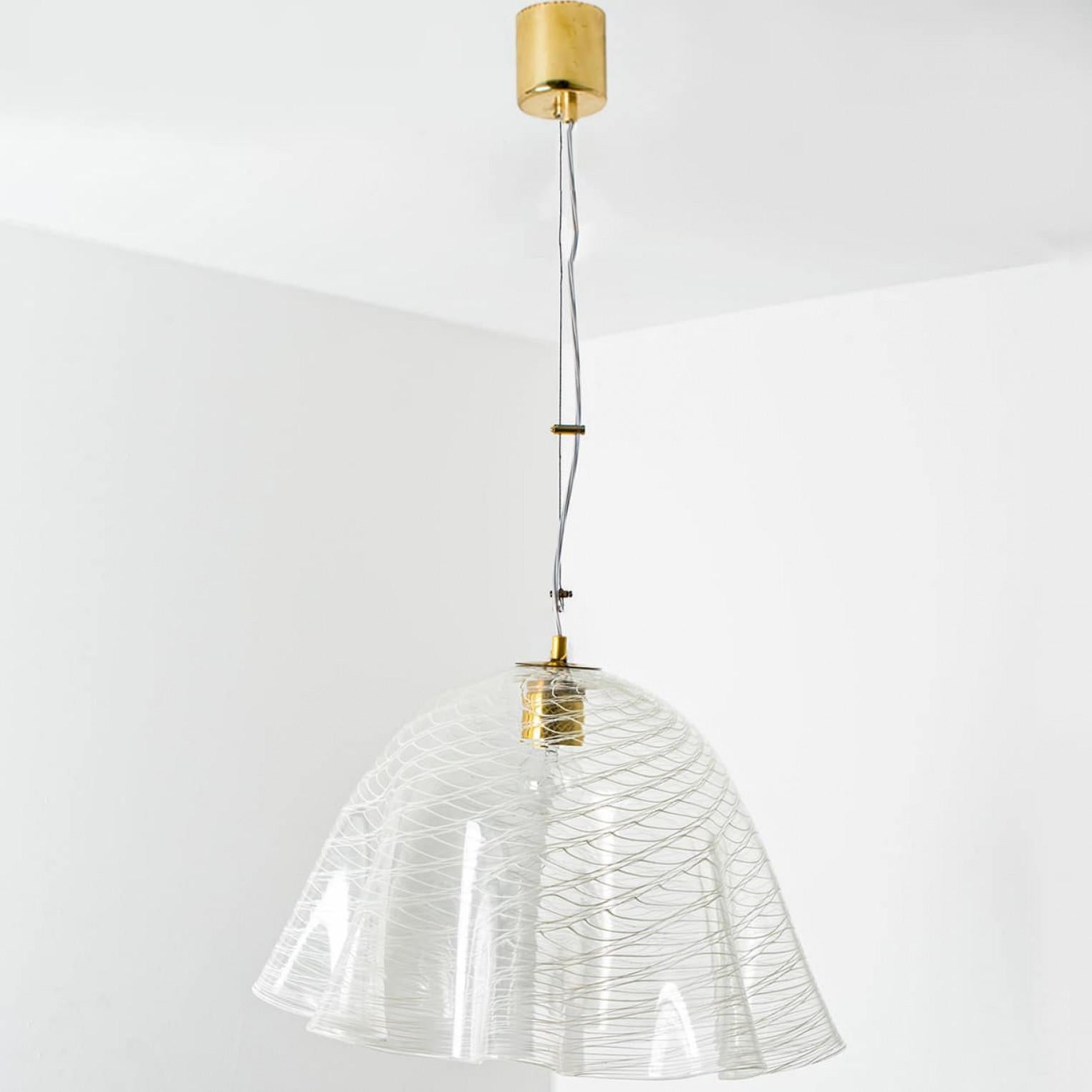 1 of the 2 Glass Kalmar Fazzoletto Pendants, 1970s 6