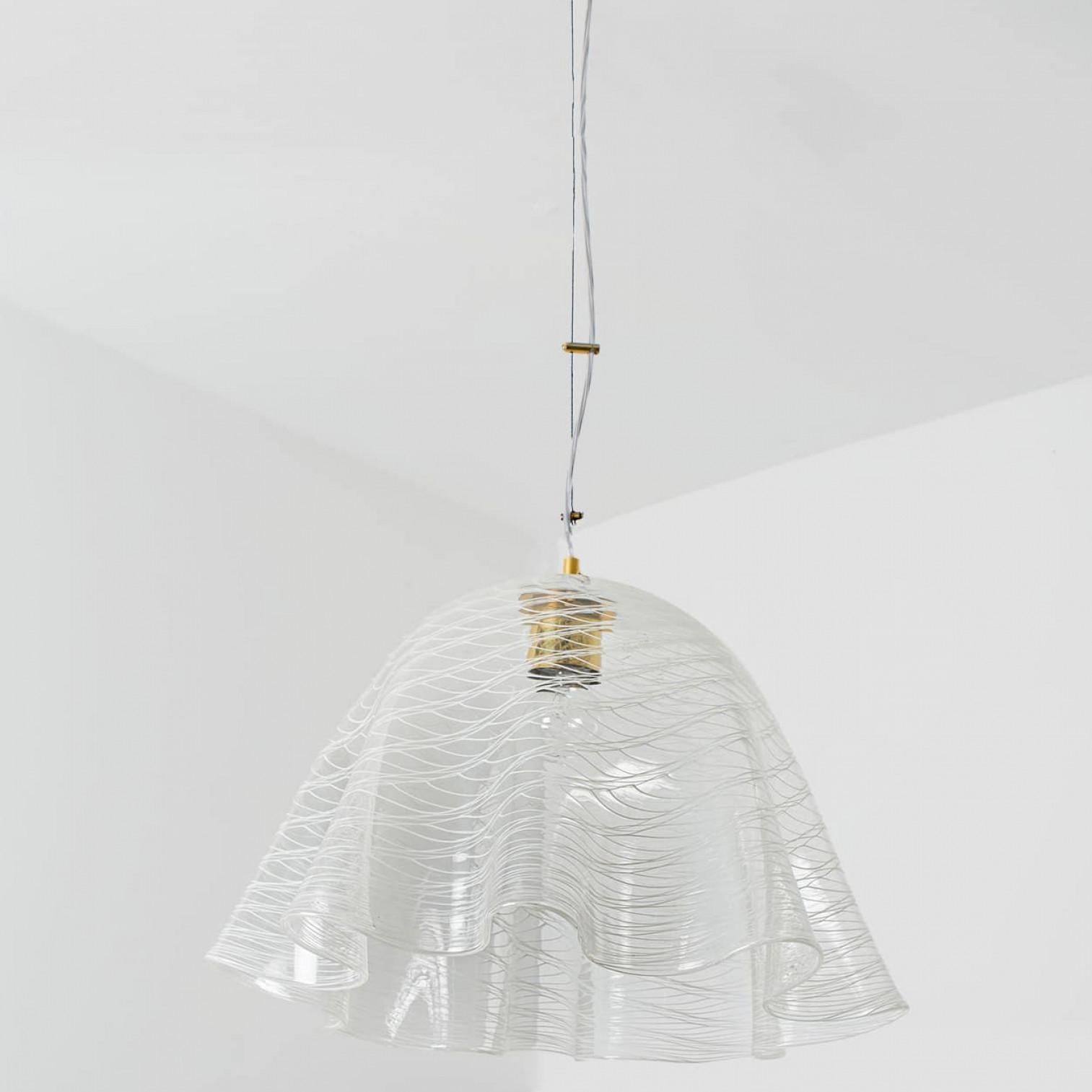 1 of the 2 Glass Kalmar Fazzoletto Pendants, 1970s 7