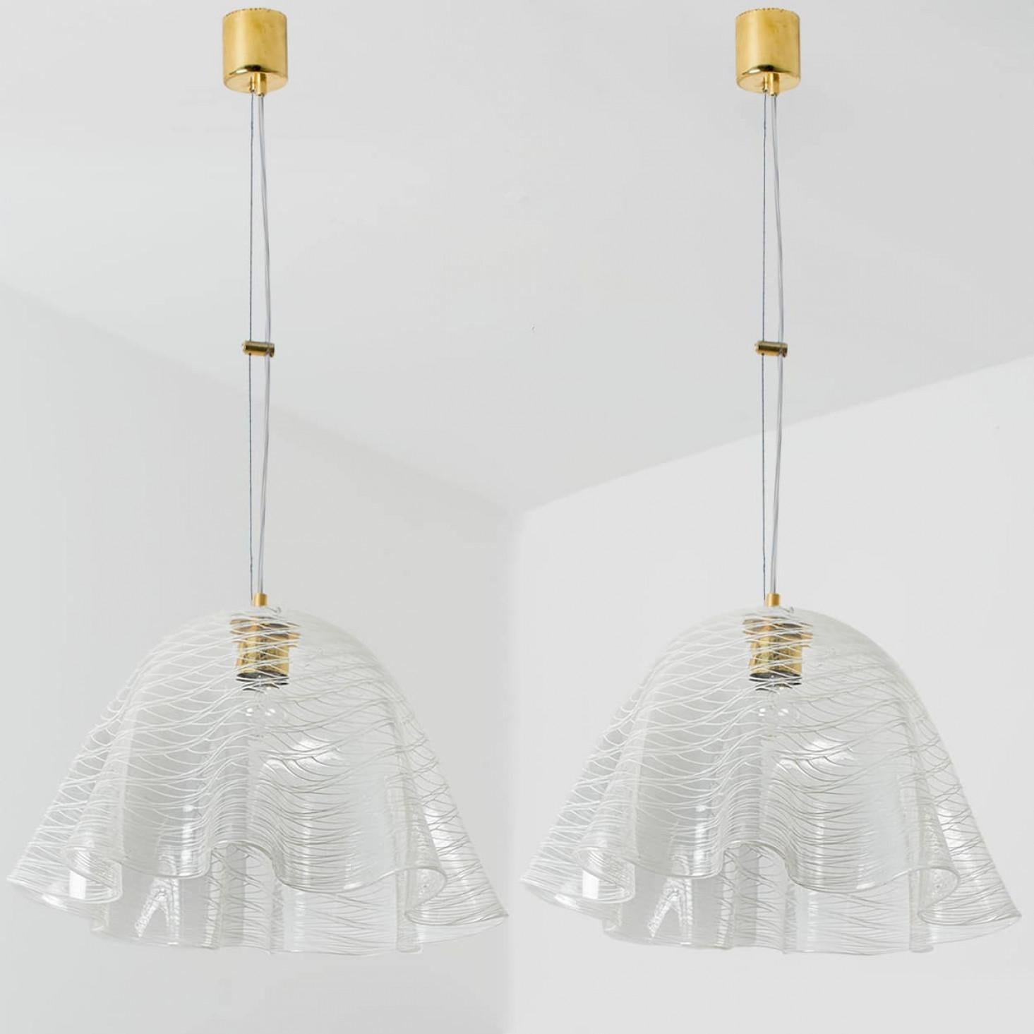 1 des 2 suspensions Kalmar Fazzoletto en verre, 1970 en vente 8