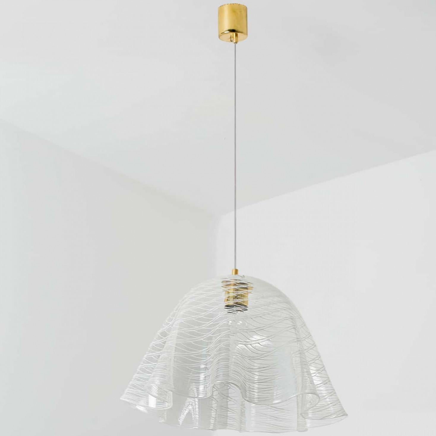 1 of the 2 Glass Kalmar Fazzoletto Pendants, 1970s 11