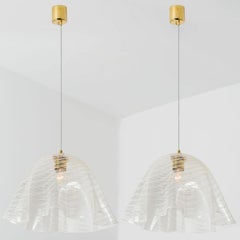 1 of the 2 Glass Kalmar Fazzoletto Pendants, 1970s