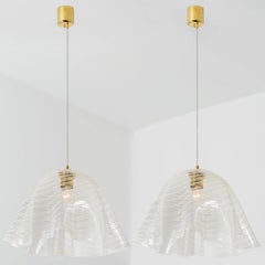 1 of the 2 Glass Kalmar Fazzoletto Pendants, 1970s