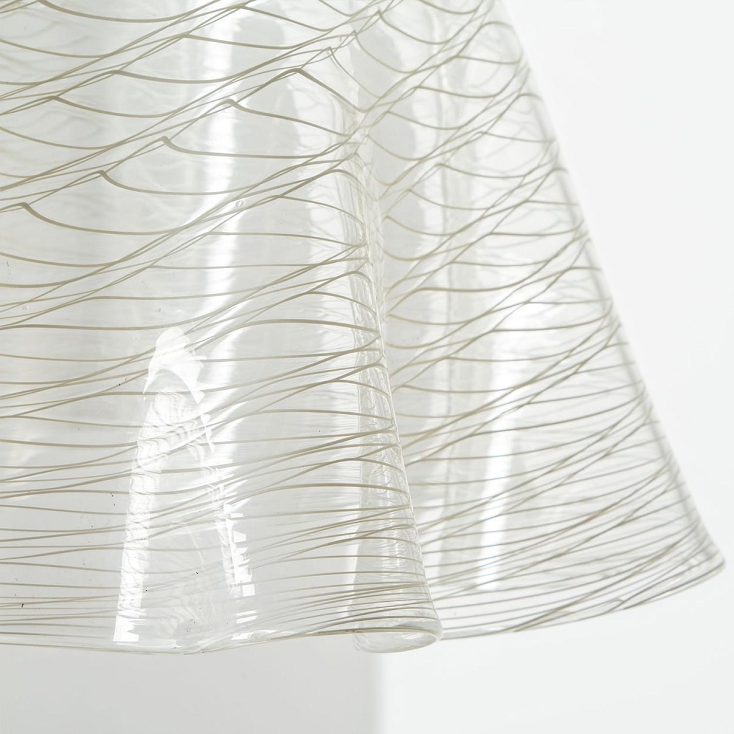 Mid-Century moderno 1 of the 2 Glass Kalmar Fazzoletto Pendants, 1970s