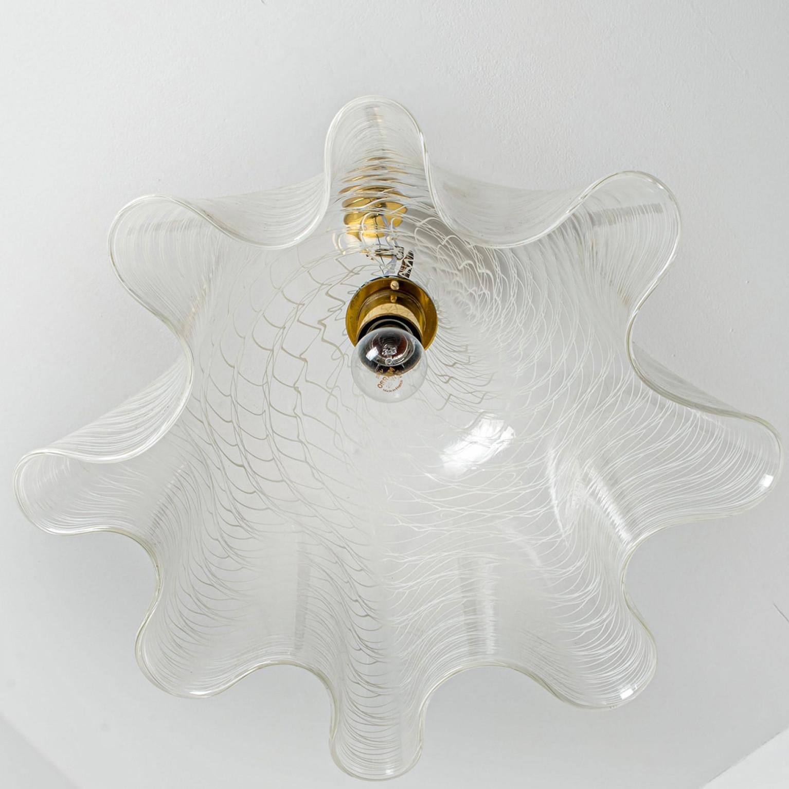 1 of the 2 Glass Kalmar Fazzoletto Pendants, 1970s 1