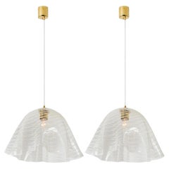 1 of the 2 Glass Kalmar Fazzoletto Pendants, 1970s