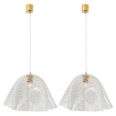 1 of the 2 Glass Kalmar Fazzoletto Pendants, 1970s