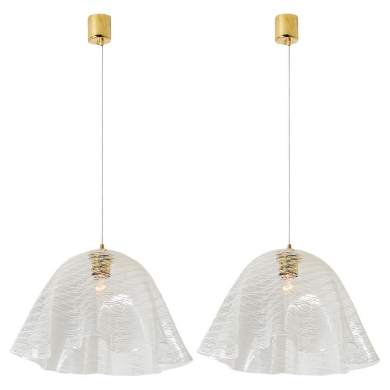 1 of the 2 Glass Kalmar Fazzoletto Pendants, 1970s