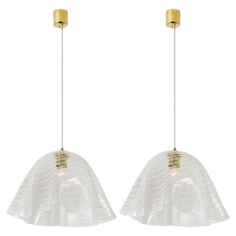 1 of the 2 Glass Kalmar Fazzoletto Pendants, 1970s