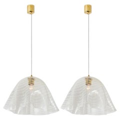 1 of the 2 Glass Kalmar Fazzoletto Pendants, 1970s