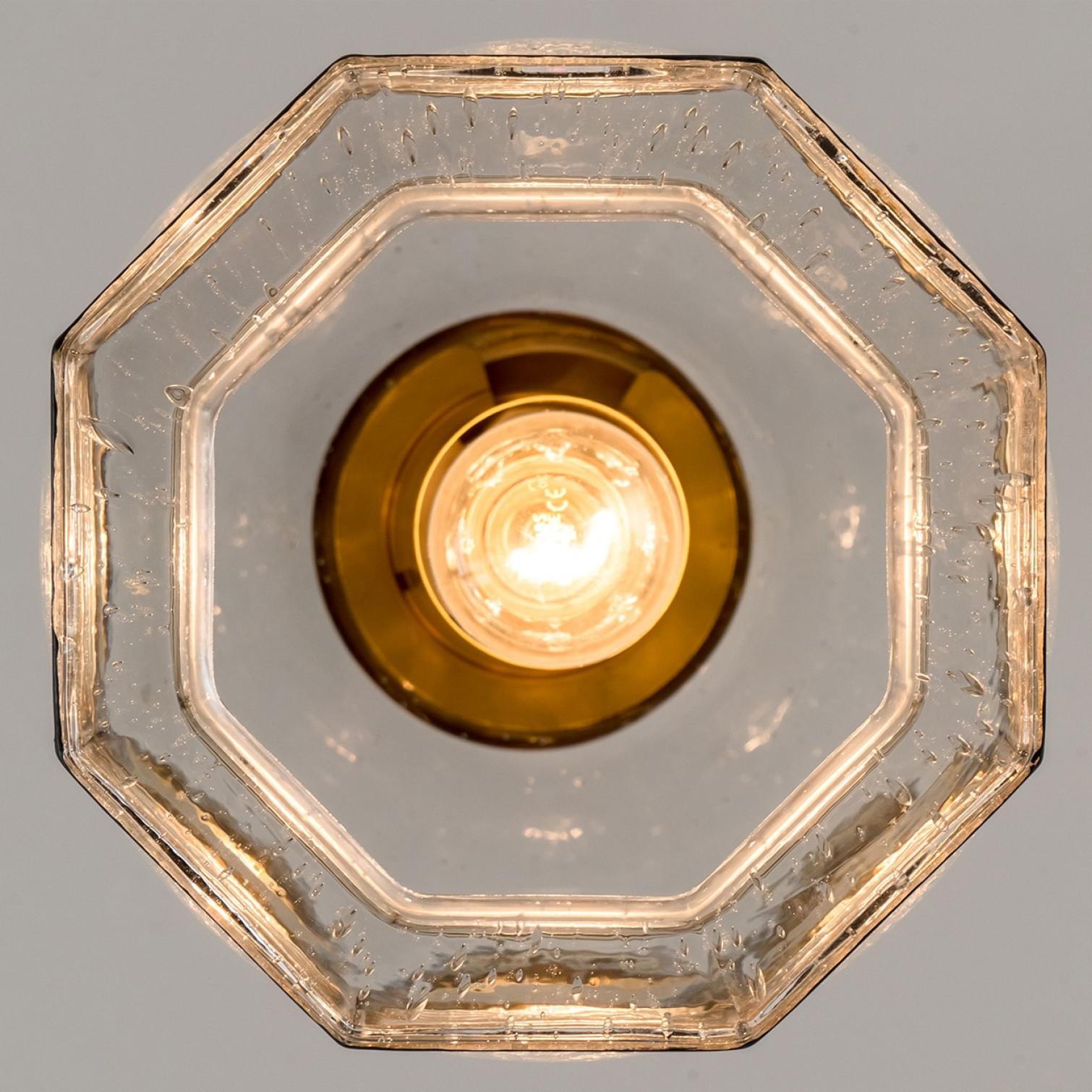 1 de los 2 Pedantes de cristal de Glashütte Limburg, años 60 en Bueno estado para la venta en Rijssen, NL