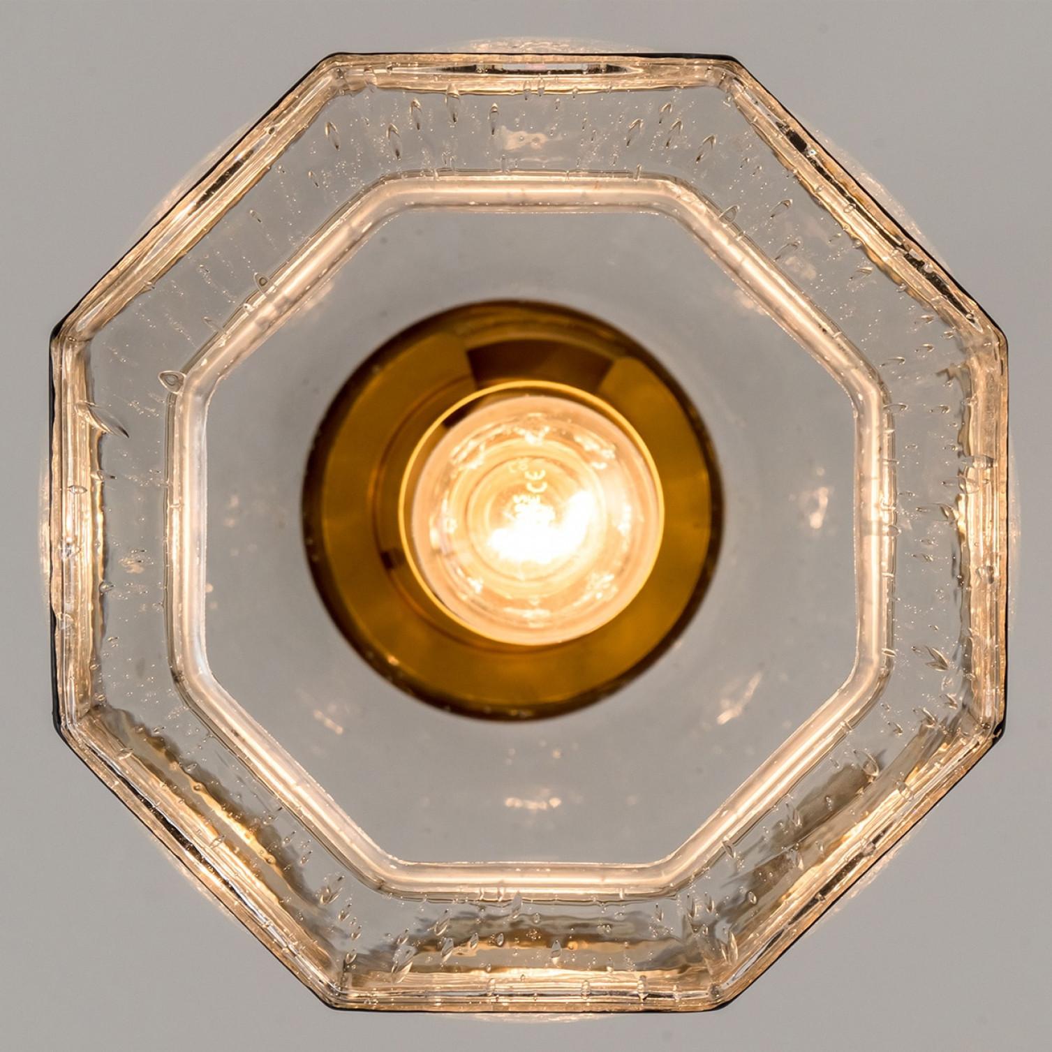 1 de los 2 Pedantes de cristal de Glashütte Limburg, años 60 en Bueno estado para la venta en Rijssen, NL