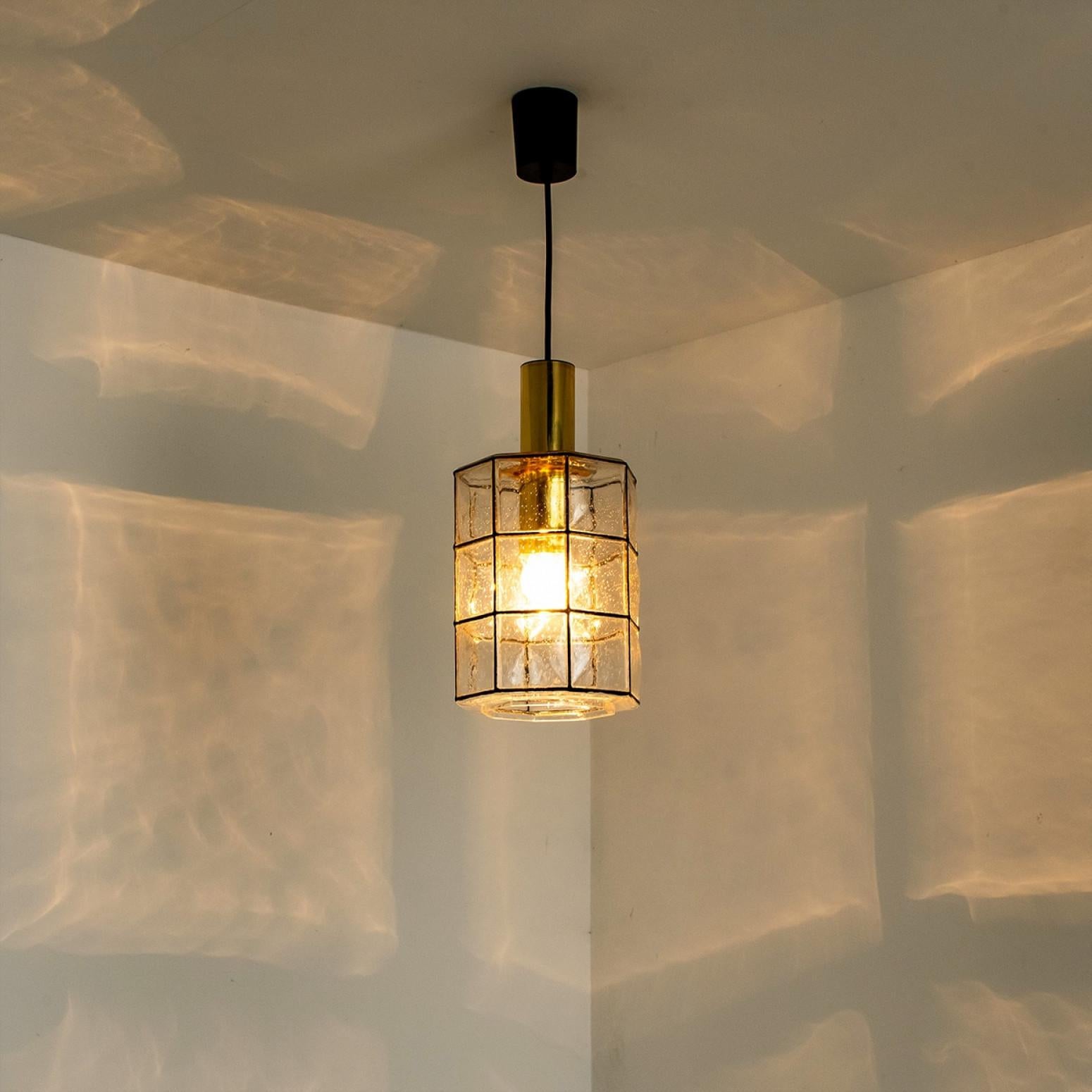 1 de los 2 Pedantes de cristal de Glashütte Limburg, años 60 Metal en venta