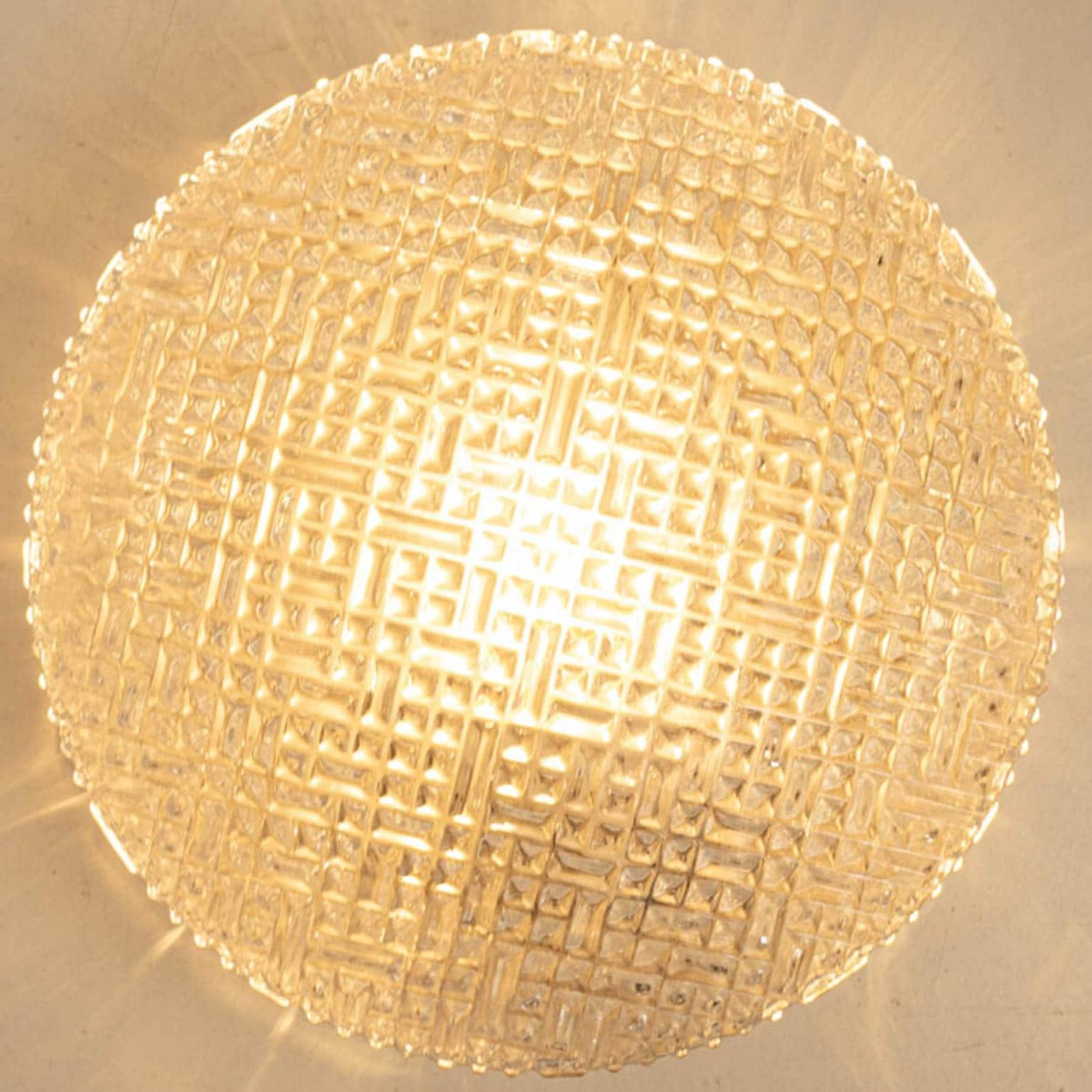1 of the 2 Glass Silver Flush Mount In Style Of Helena Tynell, Germany 1960s en Bueno estado para la venta en Rijssen, NL