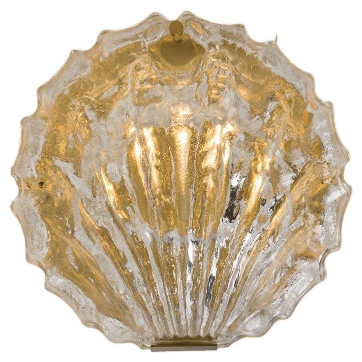1 der 2 Golden Ice Glass Shell Wandleuchter, 1960er Jahre im Angebot