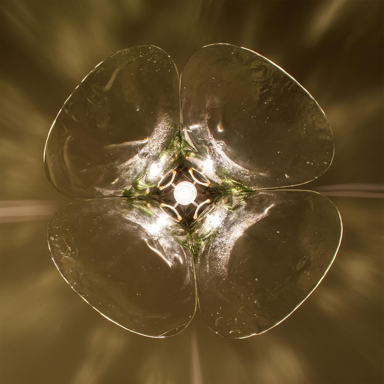 1 of the 2 Green and Clear Glass Pendant Lamp by Carlo Nason for Mazzega, 1960 For Sale 3