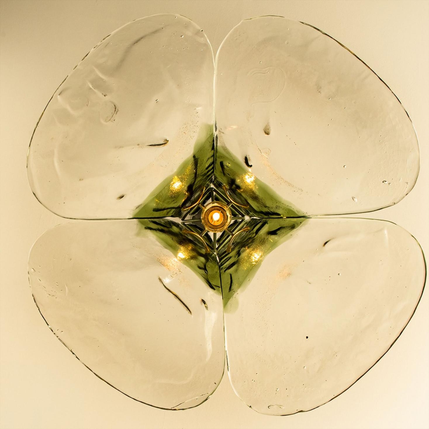 Autre 1 of the 2 Green and Clear Glass Pendant Lamp by Carlo Nason for Mazzega, 1960 en vente