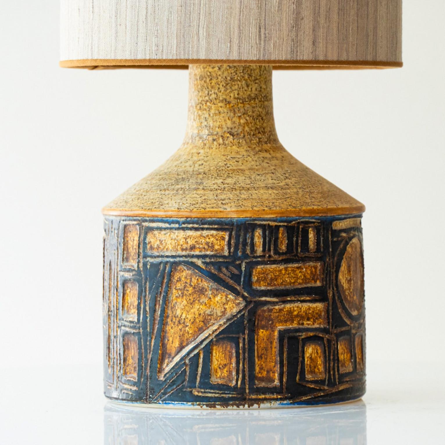 Danese 1 of the 2 Grey and Brown Ceramic Table Lamp for Soholm, Denmark 1960s in vendita