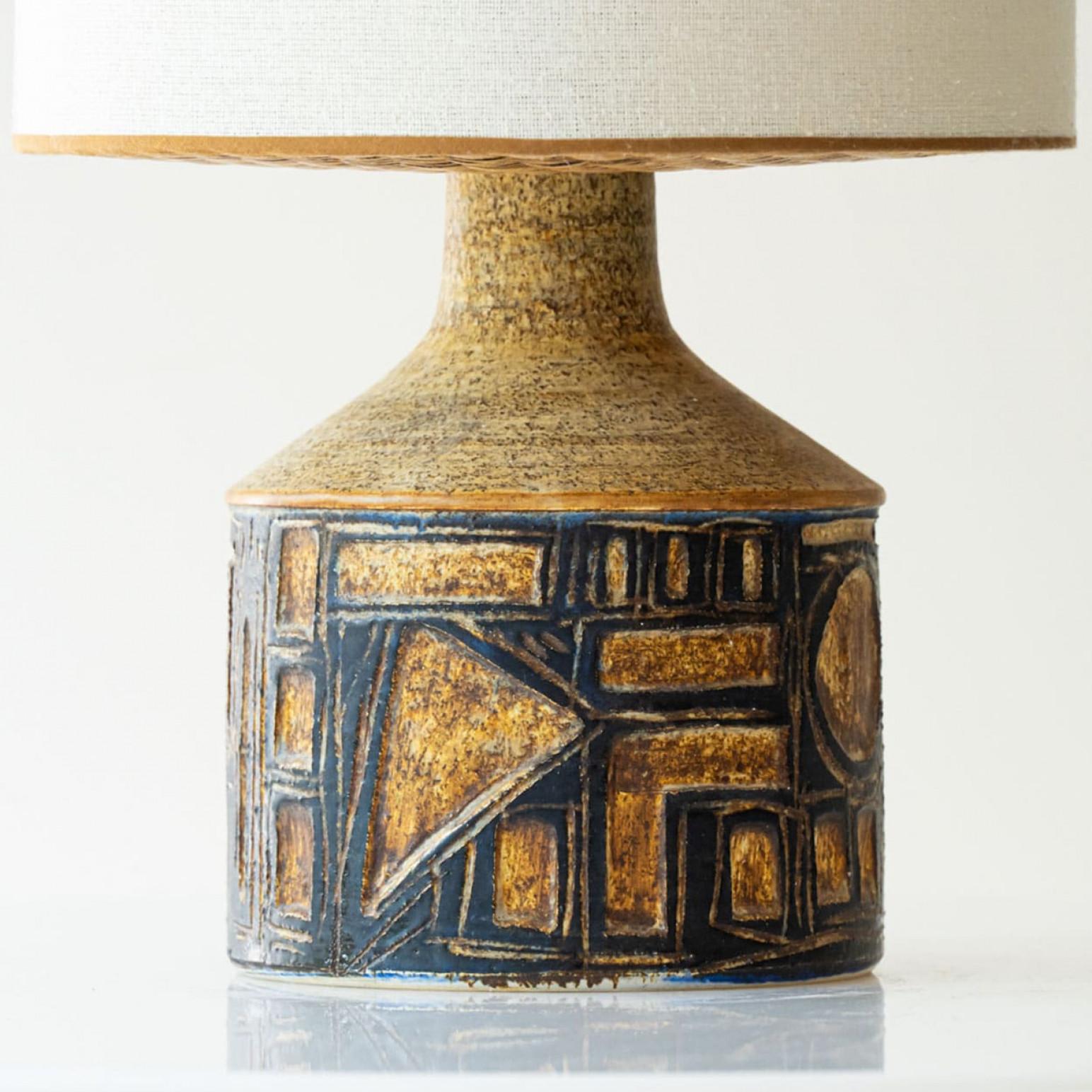 Other 1 of the 2 Grey and Brown Ceramic Table Lamp for Soholm, Denmark 1960s For Sale