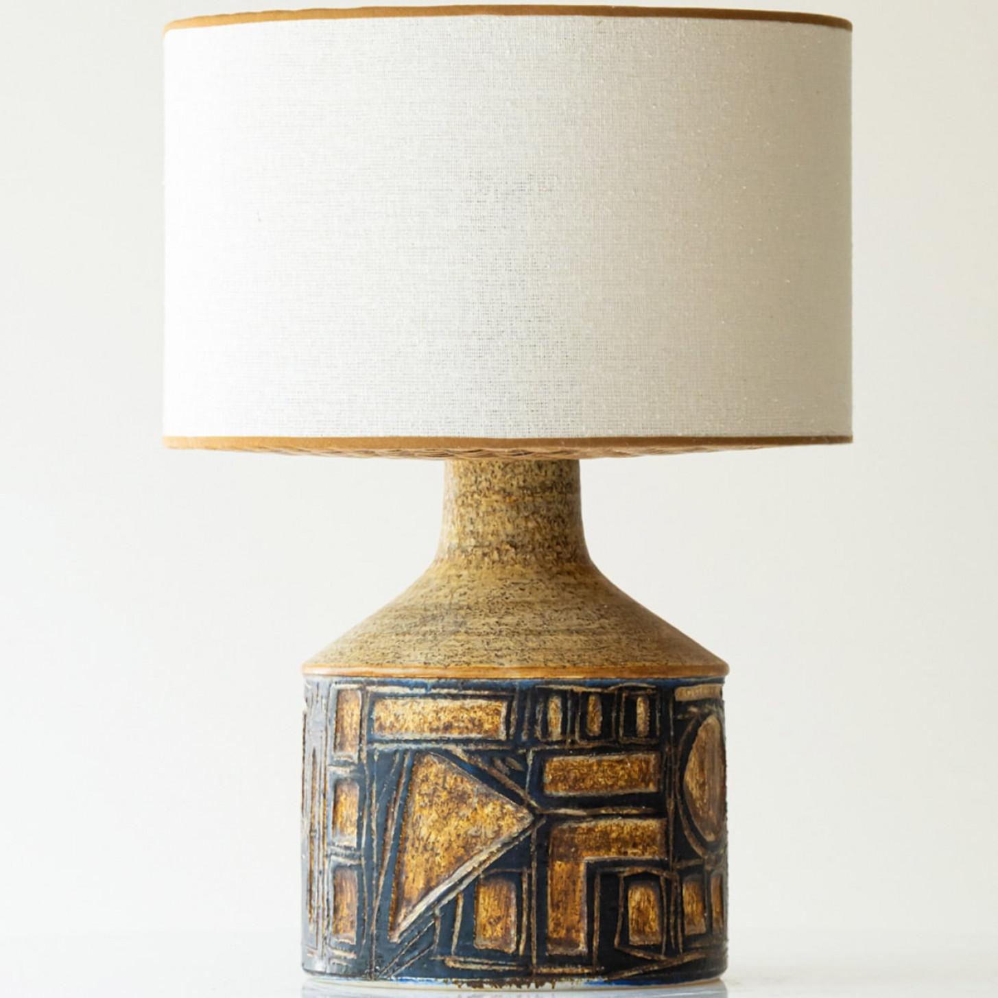 Mid-20th Century 1 of the 2 Grey and Brown Ceramic Table Lamp for Soholm, Denmark 1960s For Sale