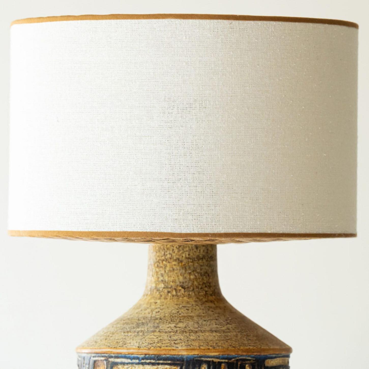 1 of the 2 Grey and Brown Ceramic Table Lamp for Soholm, Denmark 1960s For Sale 2