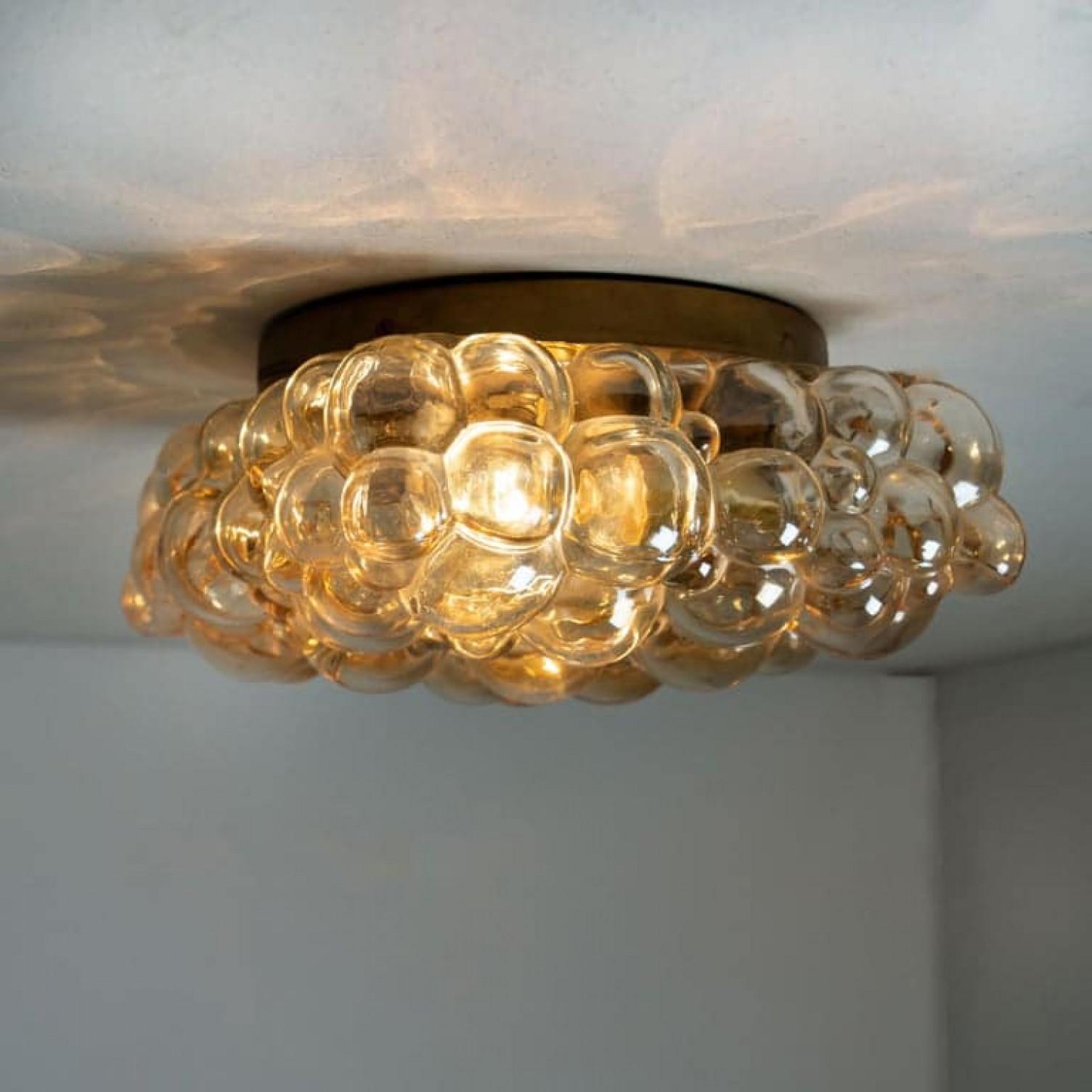 1 of the 2 Helena Tynell Amber Bubble Flush Mounts / Wall Sconces for Limburg 5