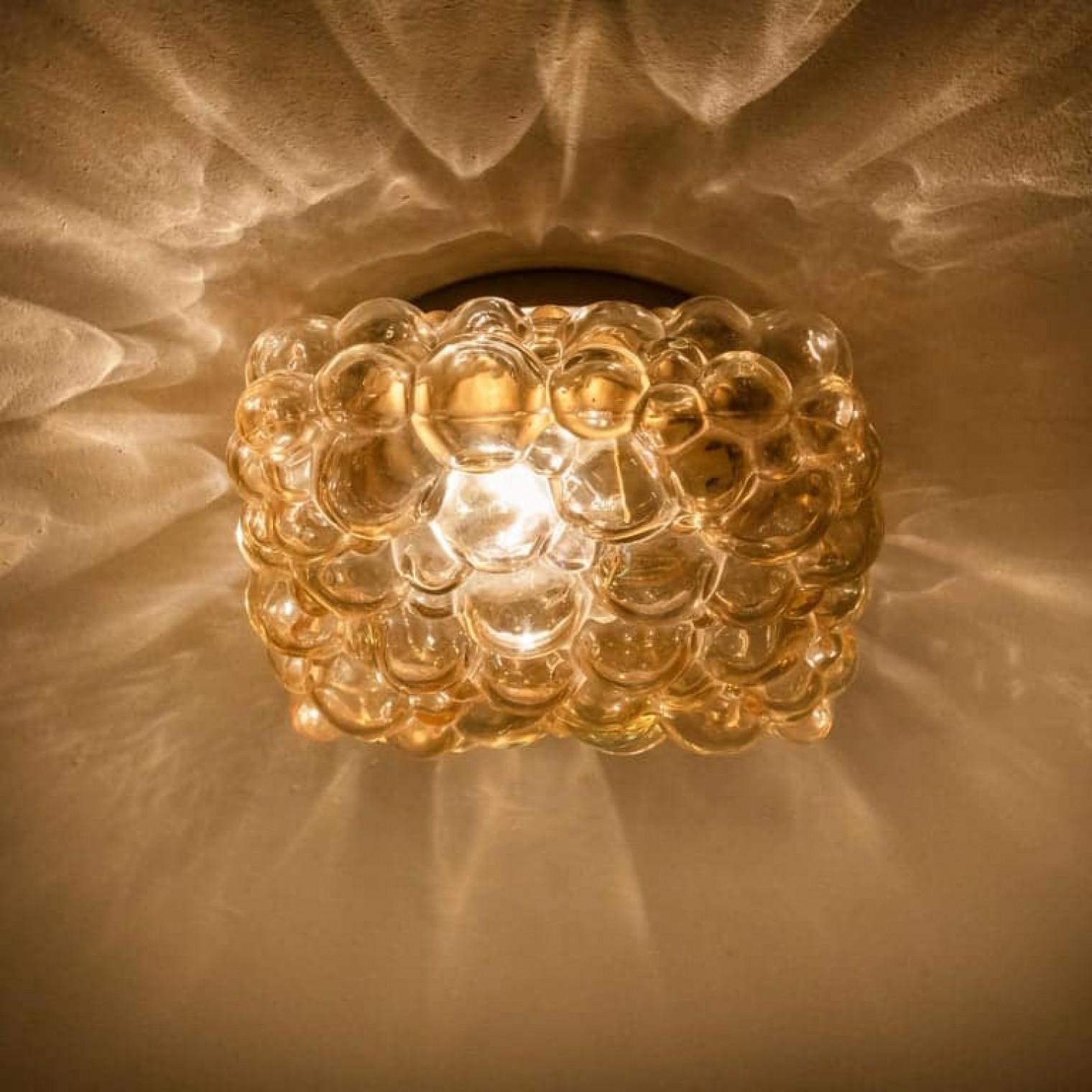 German 1 of the 2 Helena Tynell Amber Bubble Flush Mounts / Wall Sconces for Limburg