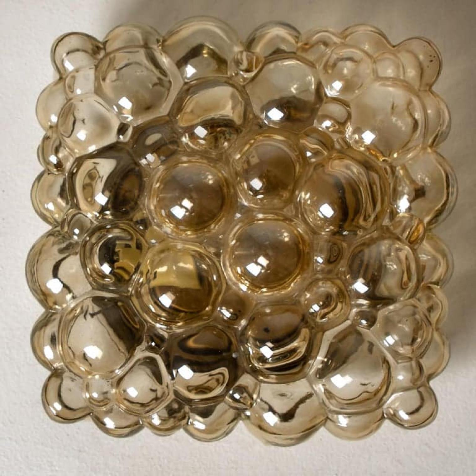 20th Century 1 of the 2 Helena Tynell Amber Bubble Flush Mounts / Wall Sconces for Limburg