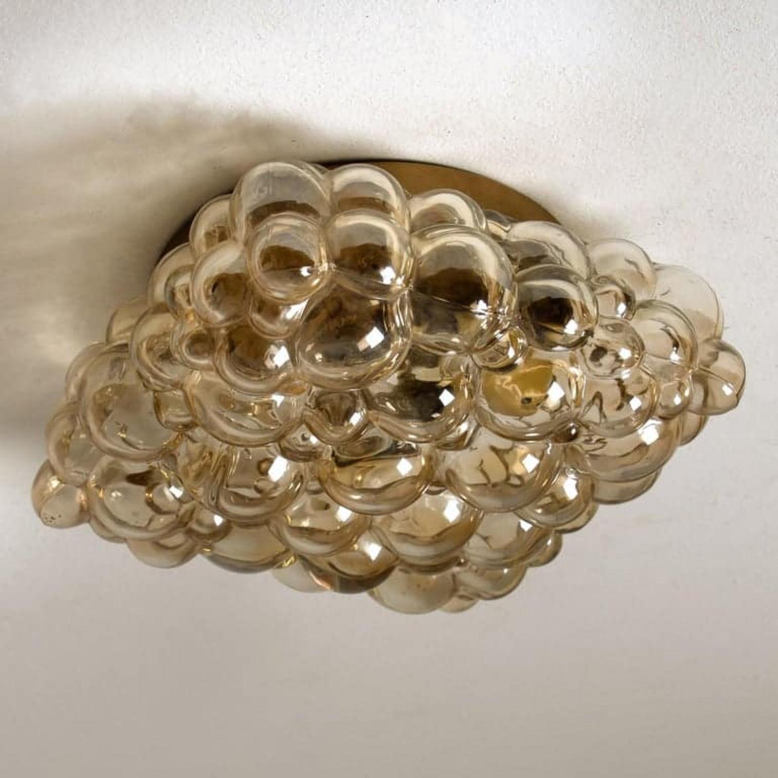 Metal 1 of the 2 Helena Tynell Amber Bubble Flush Mounts / Wall Sconces for Limburg