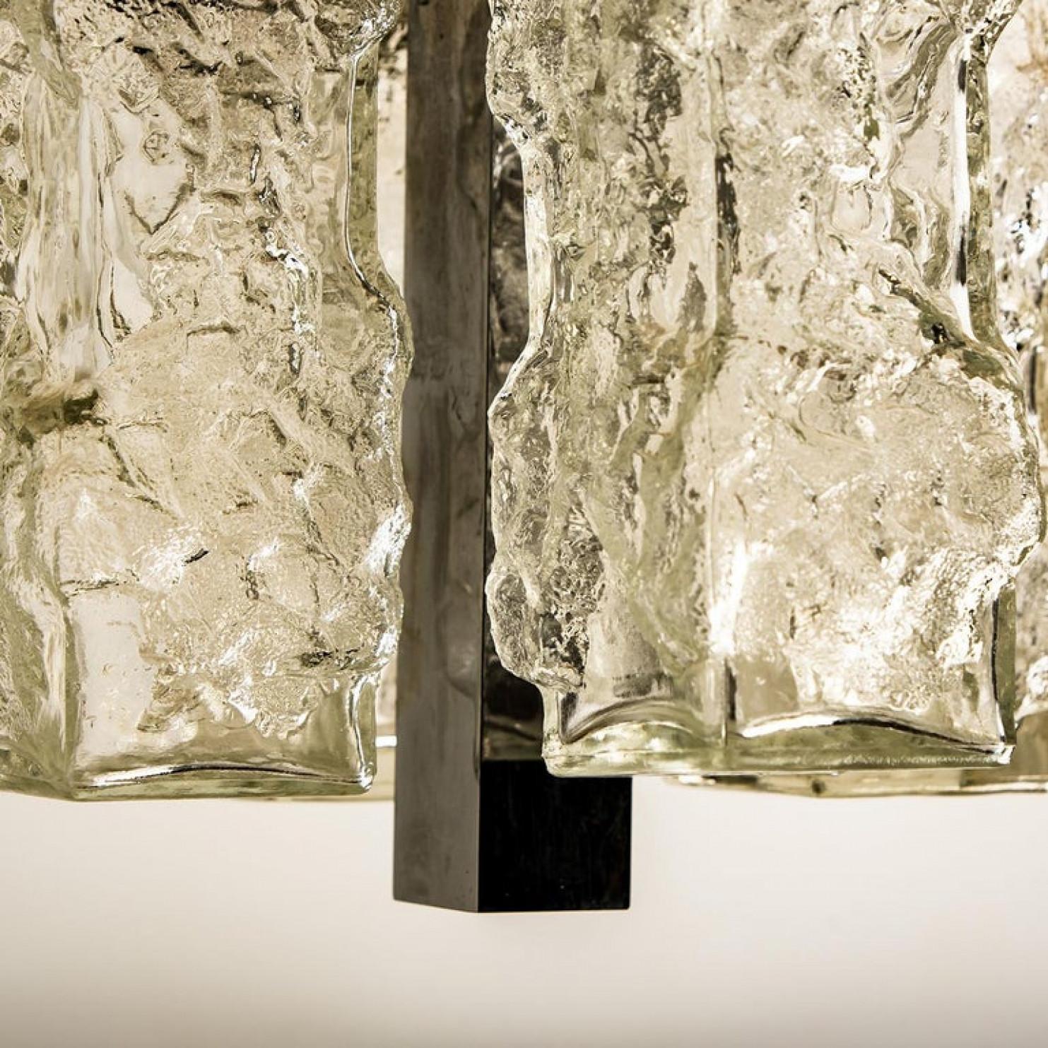 1 of the 2 Hillebrand Brutalist Flush Mounts in the Style of Kalmar, 1970s For Sale 2