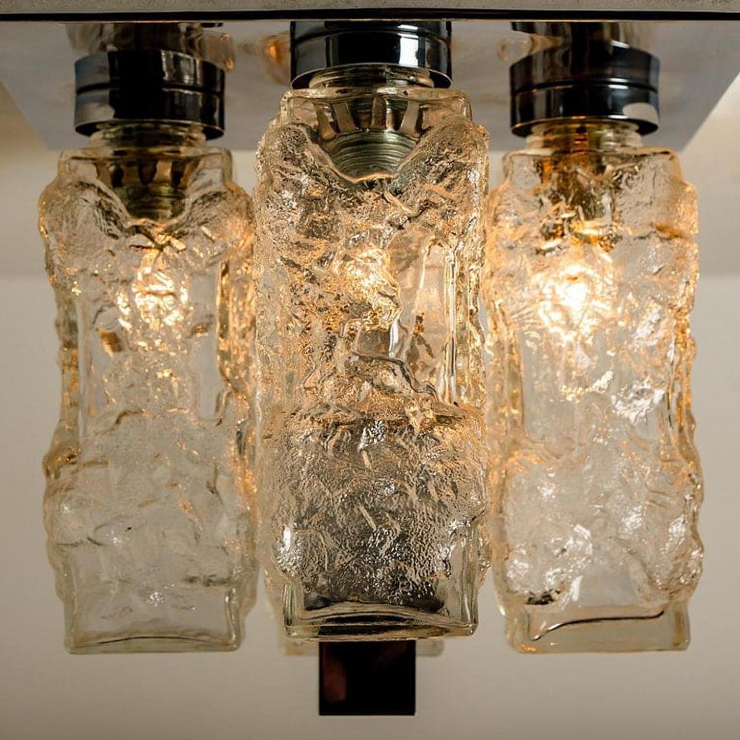 1 of the 2 Hillebrand Brutalist Flush Mounts in the Style of Kalmar, 1970s For Sale 4