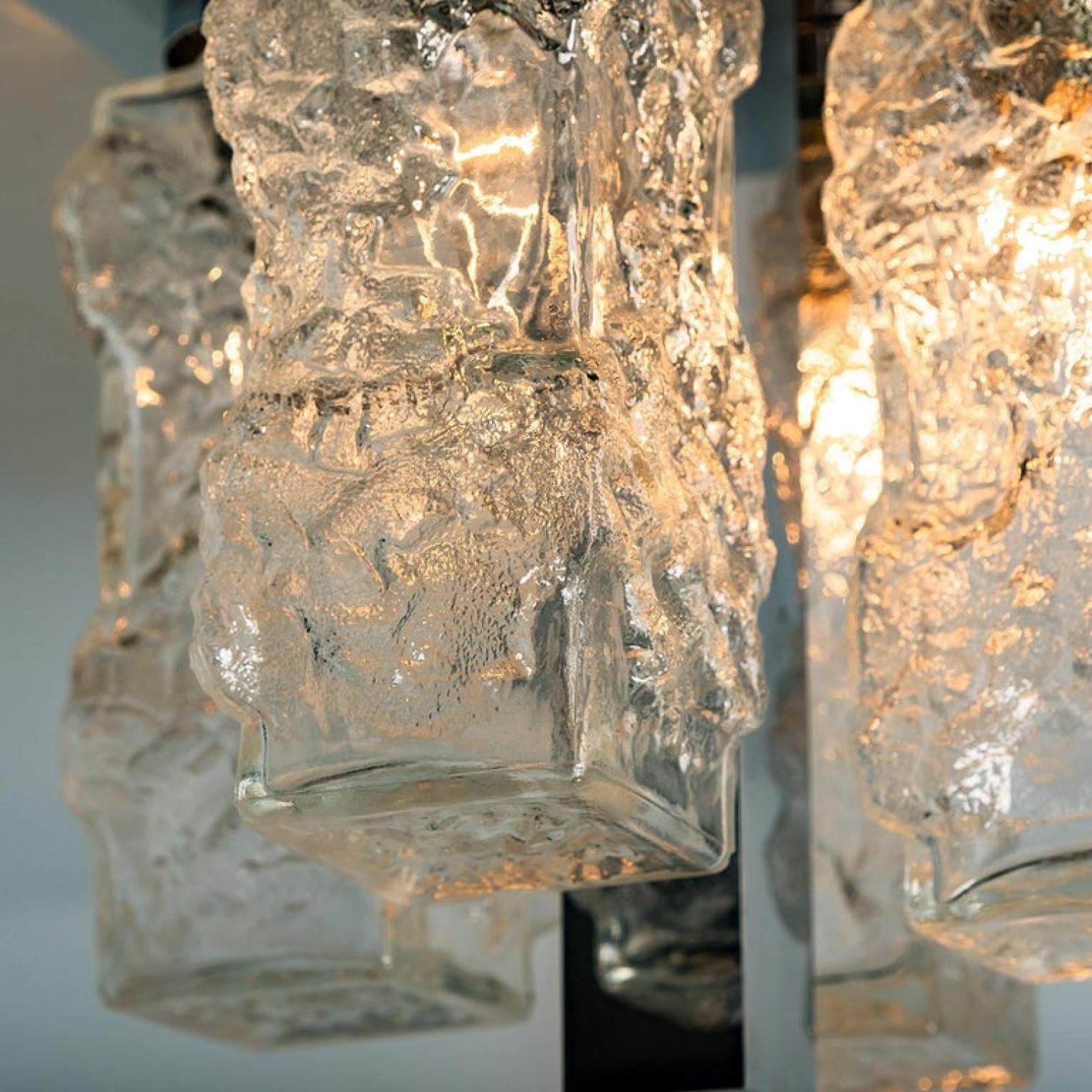 1 of the 2 Hillebrand Brutalist Flush Mounts in the Style of Kalmar, 1970s For Sale 6