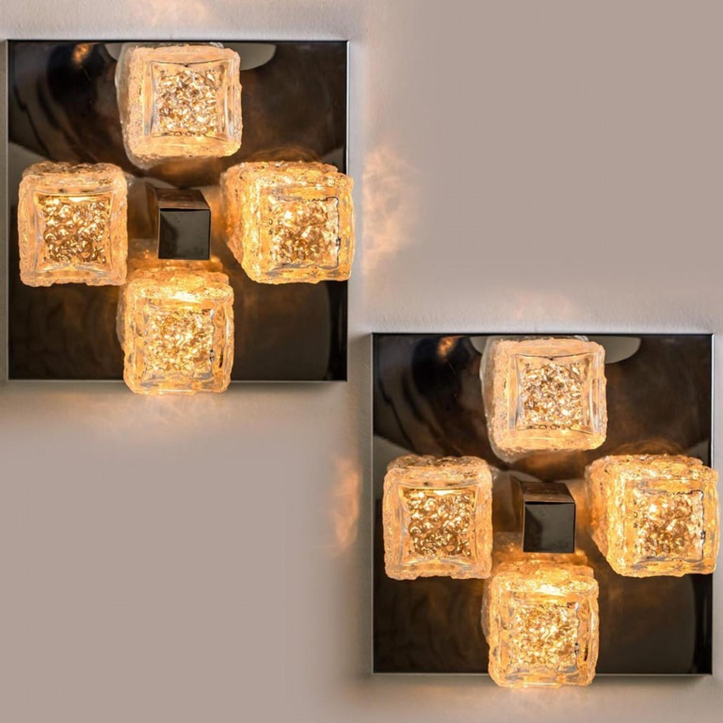 1 of the 2 Hillebrand Brutalist Flush Mounts in the Style of Kalmar, 1970s For Sale 7