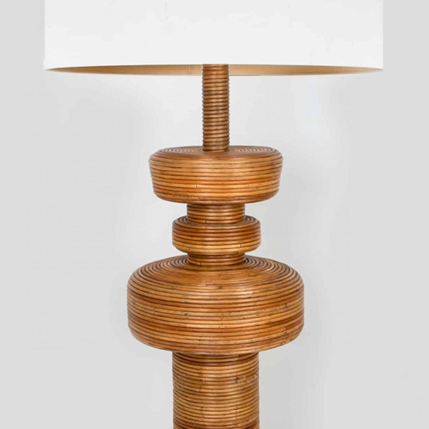 1 delle 2 enormi lampade da terra in rattan ecologico di René Houben in vendita 3
