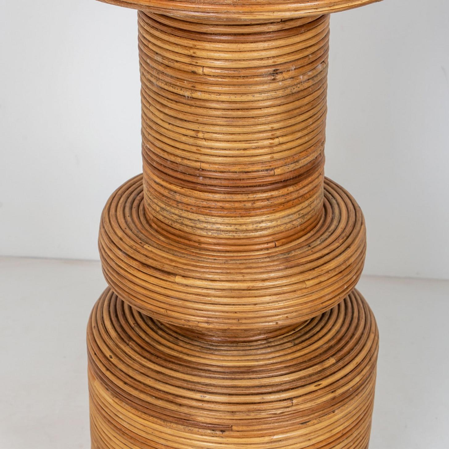Altro 1 delle 2 enormi lampade da terra in rattan ecologico di René Houben in vendita