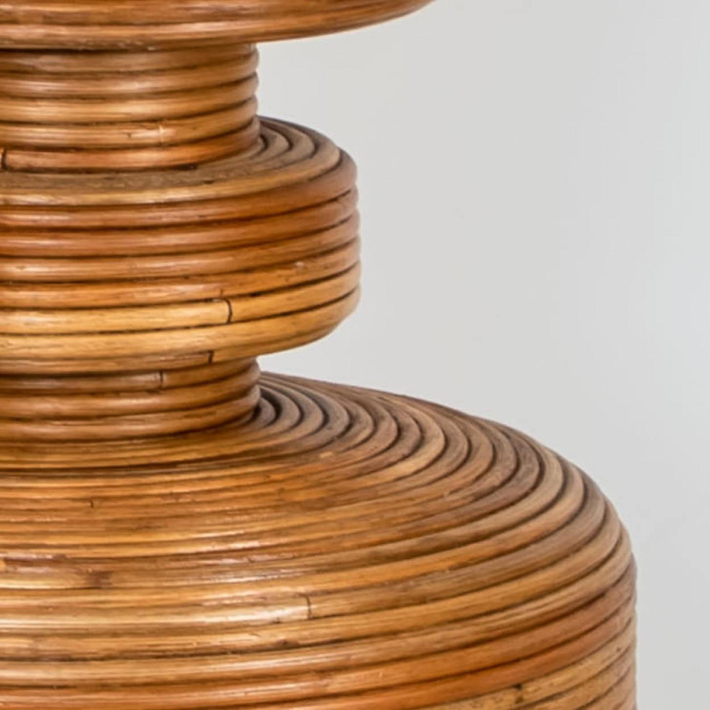 1 delle 2 enormi lampade da terra in rattan ecologico di René Houben In condizioni deteriorate in vendita a Rijssen, NL