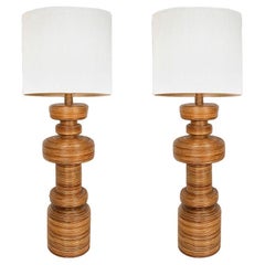 1 of the 2 Huge Eco Friendly Huge Rattan Floor Lamps by René Houben