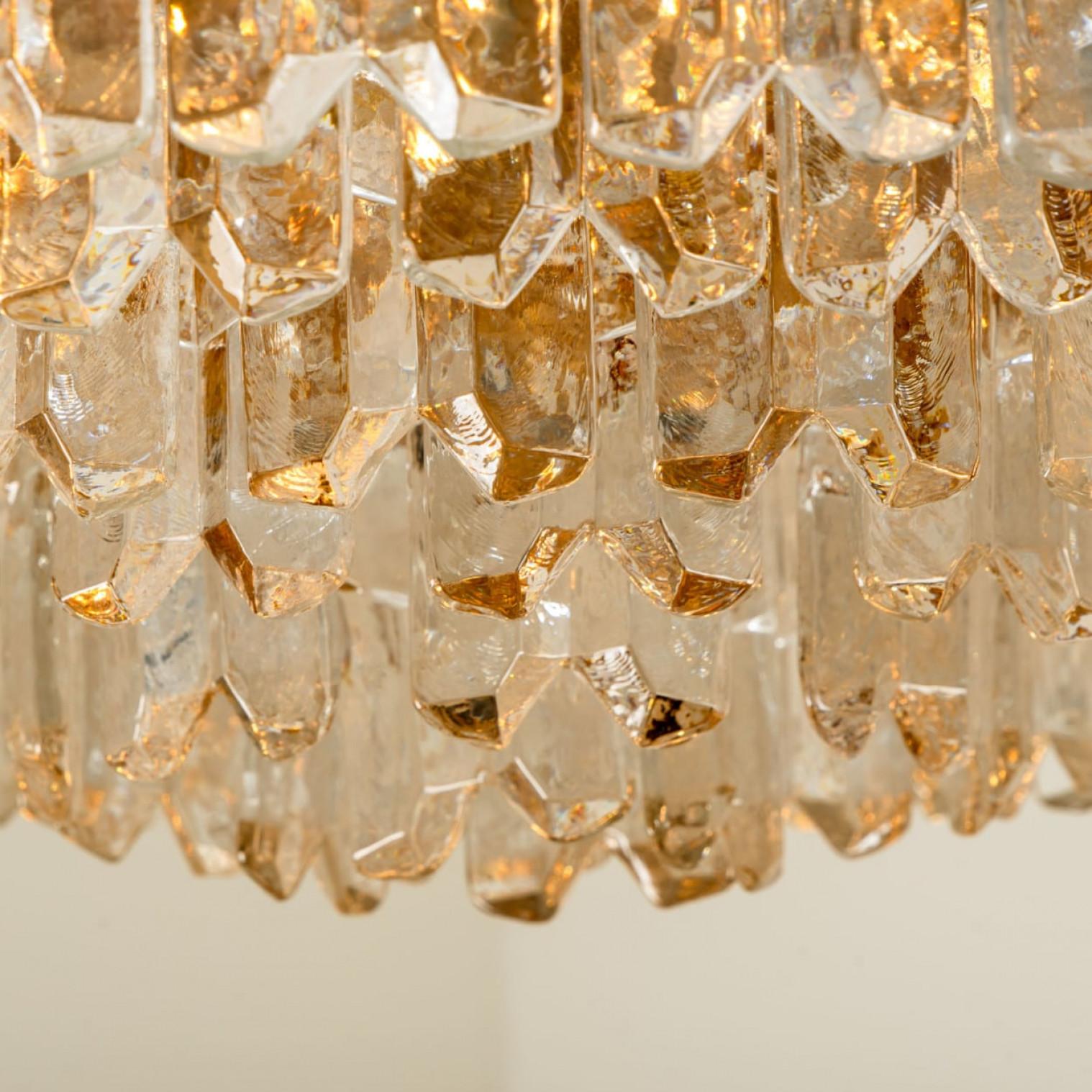 1 dei 2 enormi lampadari Kalmar 'Palazzo', vetro dorato in ottone, Austria, anni '70 in vendita 8
