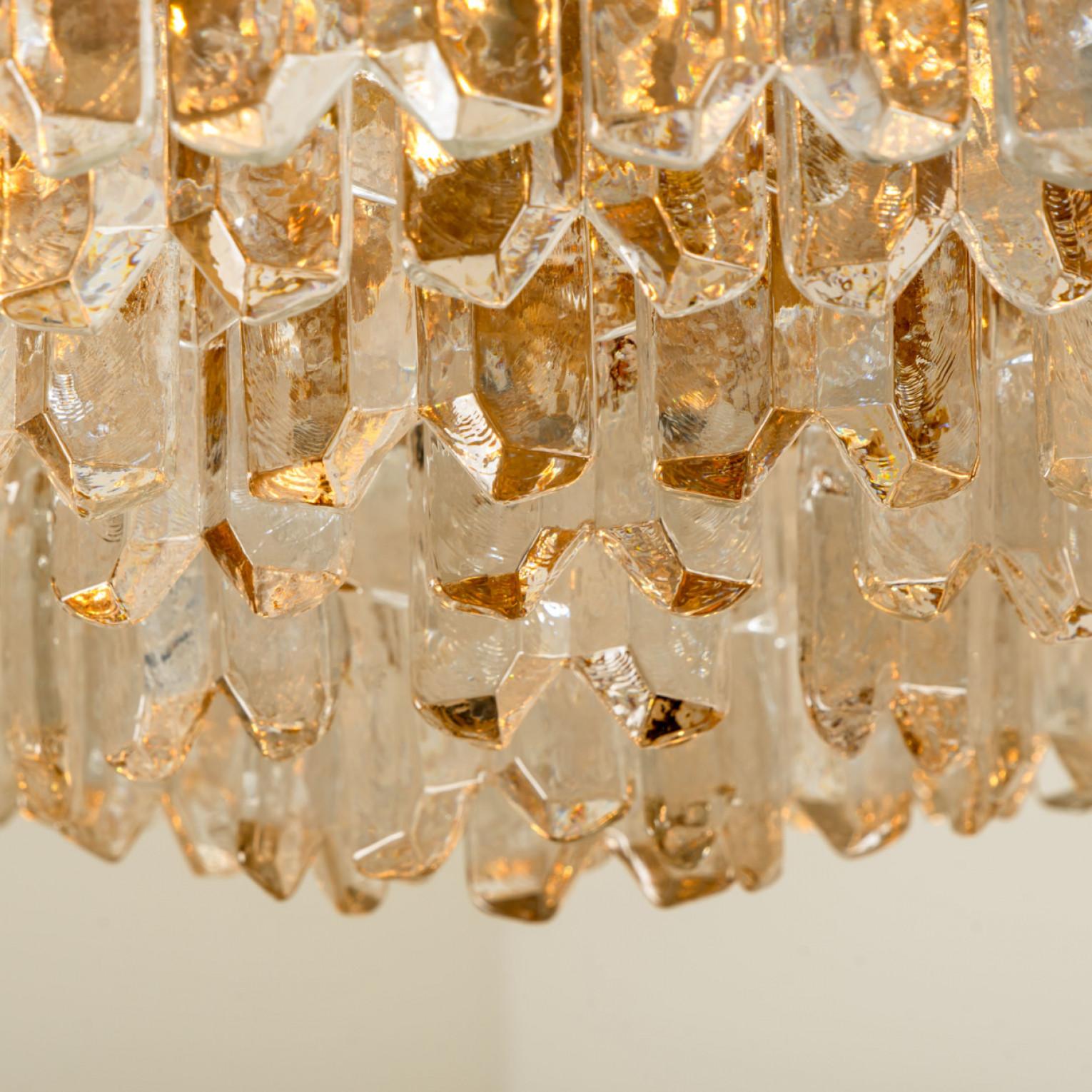 1 of the 2 Huge Kalmar Chandeliers 'Palazzo', Gilded Brass Glass, Austria, 1970s For Sale 10