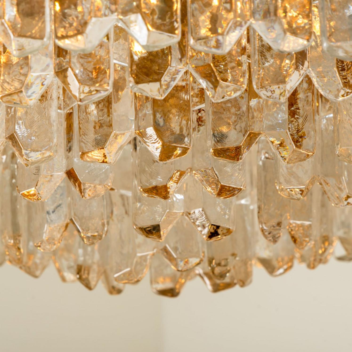 1 dei 2 enormi lampadari Kalmar 'Palazzo', vetro dorato in ottone, Austria, anni '70 in vendita 9