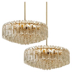 1 of the 2 Huge Kalmar Chandeliers 
Palazzo
, Gilded Brass Glass, Austria, 1970s