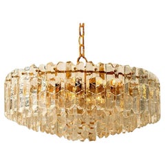 1 of the 2 Huge Kalmar Chandeliers 'Palazzo', Gilt Brass Glass, Austria, 1970