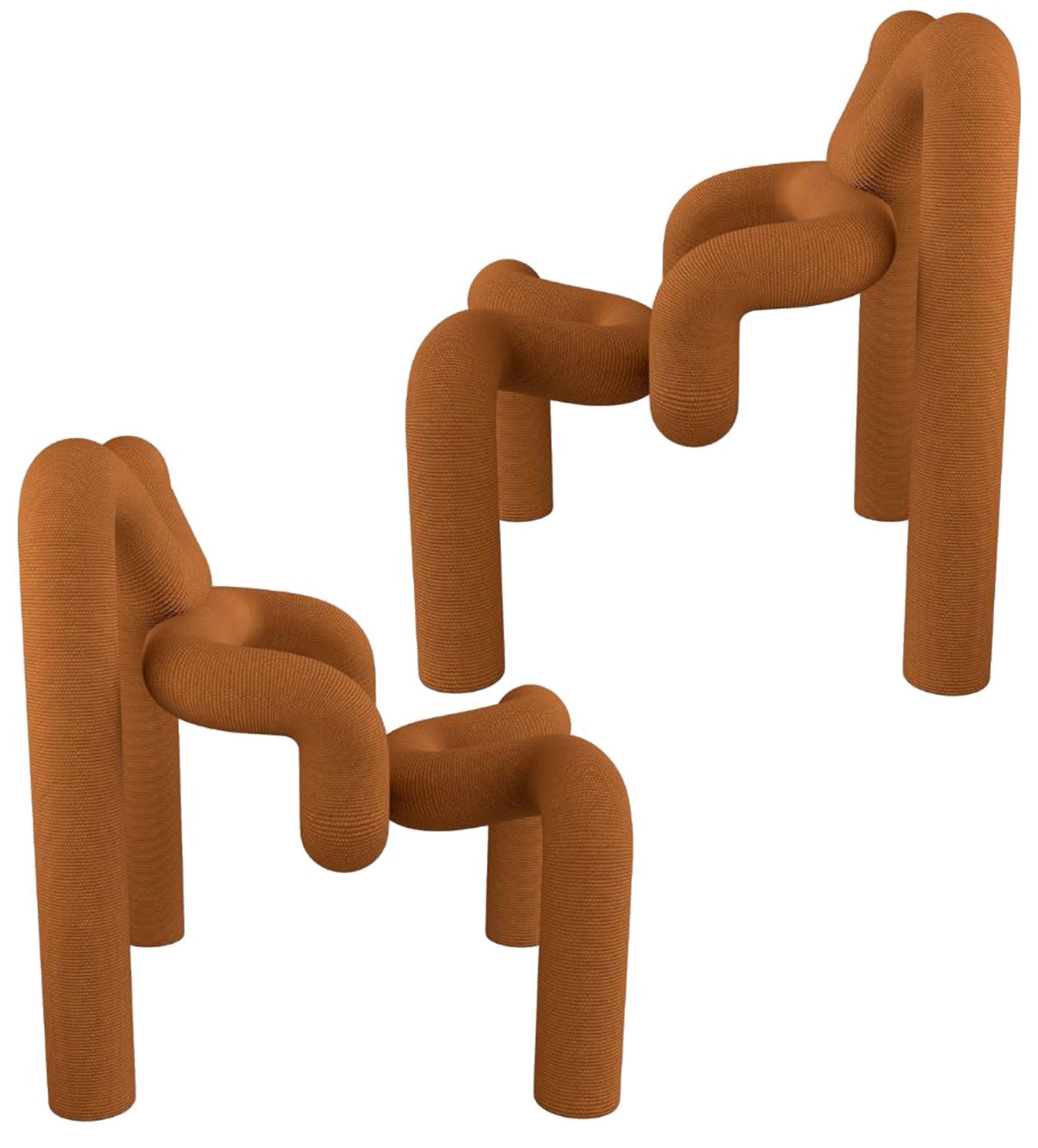 20th Century 1 of the 2 Iconic Burned Orange Armchairs by Terje Ekstrom, Norway, 1980s