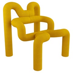 1 of the 2 Iconic Yellow Lounge Chairs by Terje Ekstrom, Norway, 1980s