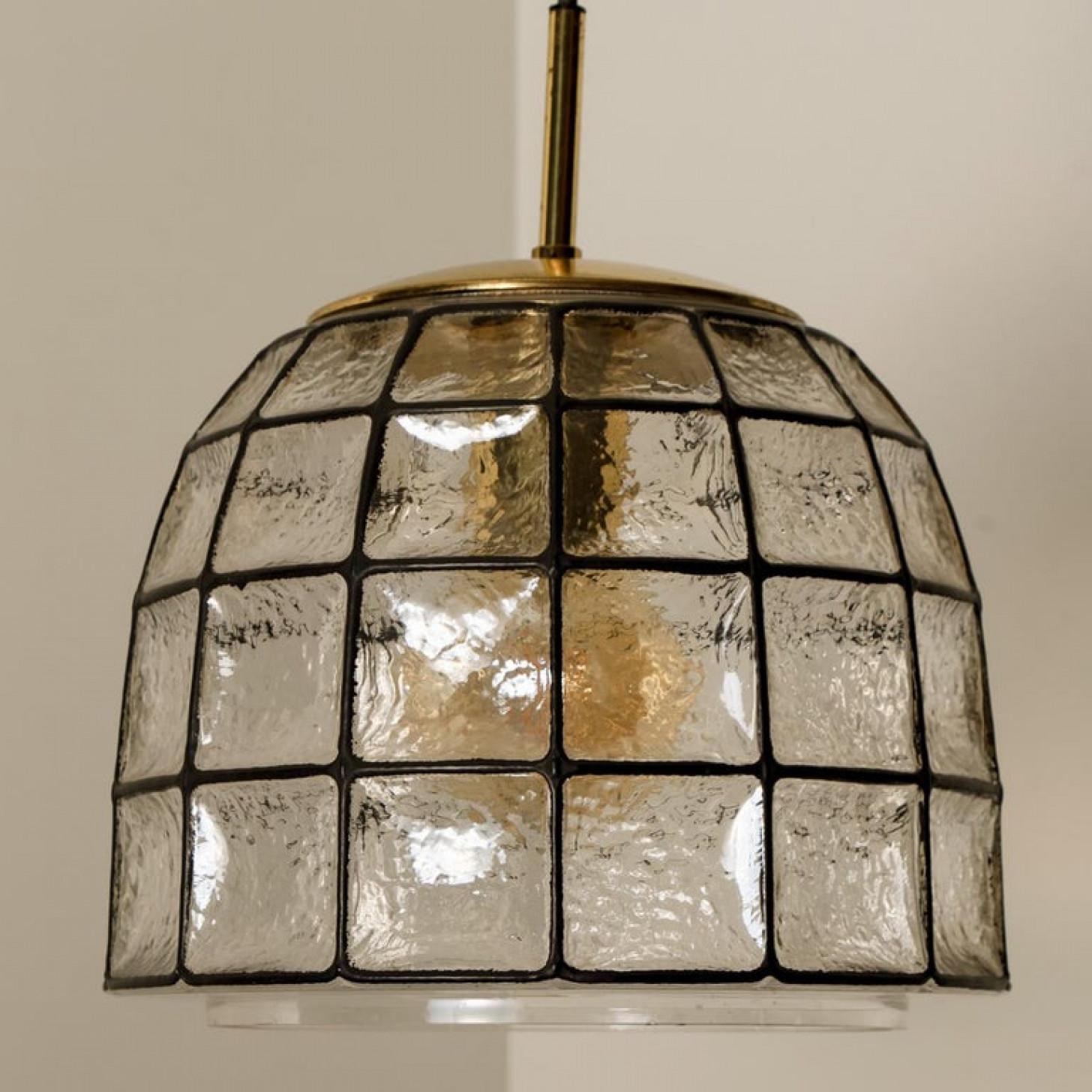 Mid-Century Modern 1 of the 2 Iron and Bubble Glass Chandeliers, Limburg