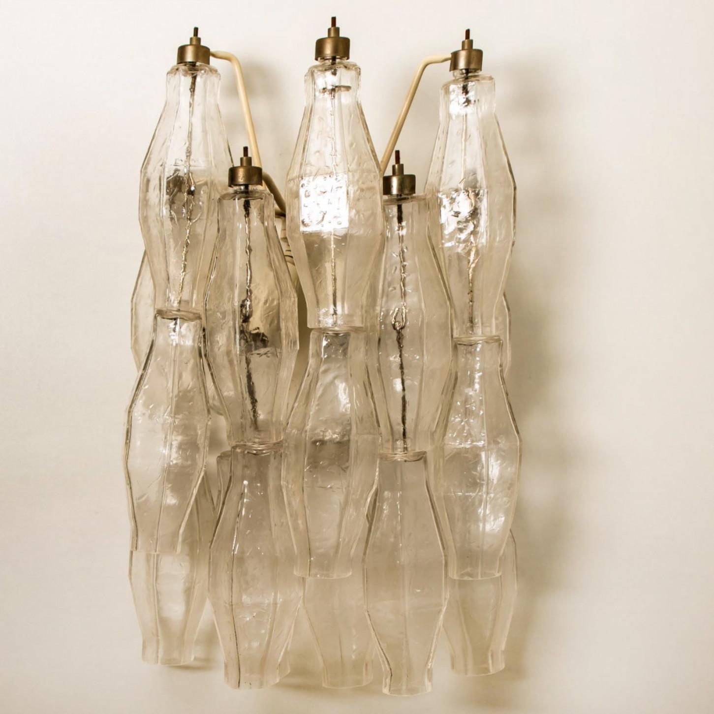 1 delle 2 lampade da parete italiane in Poliedri di Murano di Carlo Scarpa per Venini, 1960 In condizioni buone in vendita a Rijssen, NL