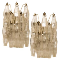 1 of the 2 Italian Poliedri Murano Wall Sconces by Carlo Scarpa for Venini, 1960
